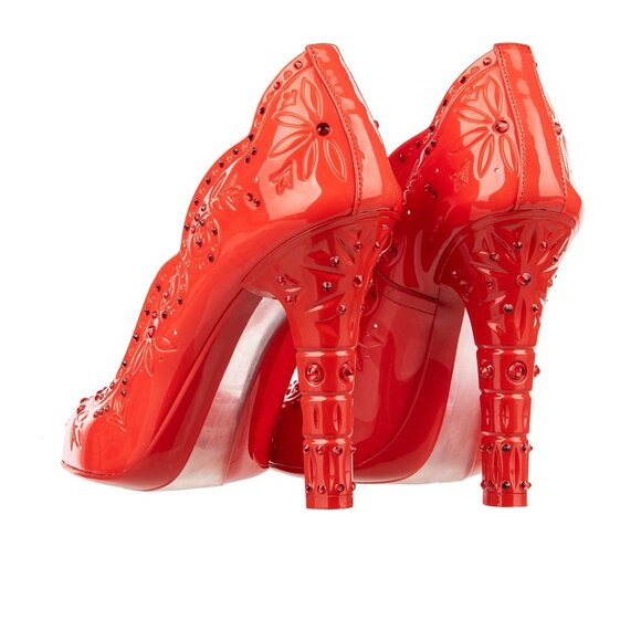 Dolce & Gabbana - Cinderella PVC Crystals Pumps Red 39 9 - Picture 3 of 5